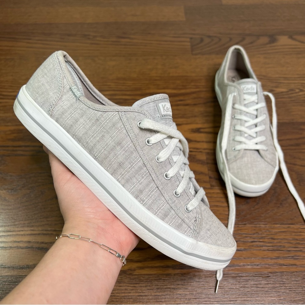 Keds Kickstart Woven Fashion Sneakers in light gray size women’s 9.5